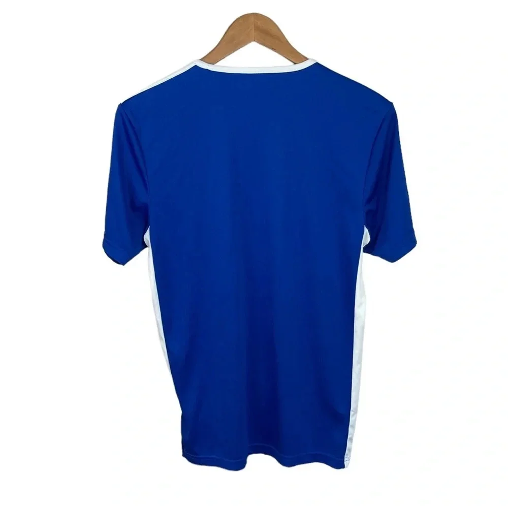 TS73 Mens Adidas Aeroready Athletic 3 Stripe Performance Soccer Jersey S